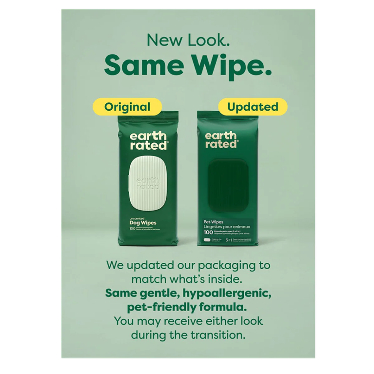 Earth Rated® Hypoallergenic 3-in-1 Dog Grooming Wipes, Unscented, 100 Ct - Image 3
