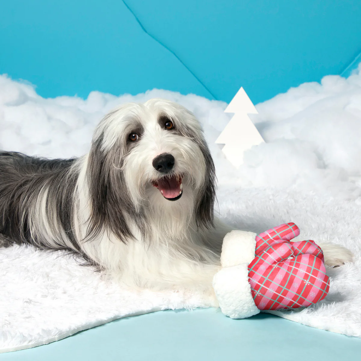 Barktic Mittens “Plaid Paw Warmers” Plush Tug Dog Toy - Image 2