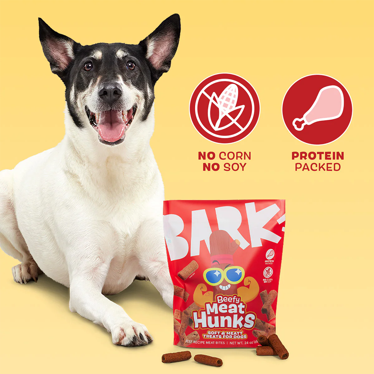 Beefy Meat Hunks Dog Treats, 24 oz - Image 2