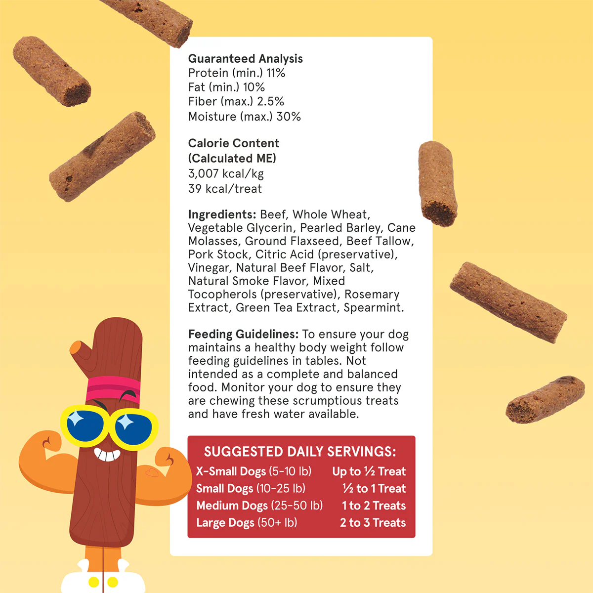 Beefy Meat Hunks Dog Treats, 24 oz - Image 5
