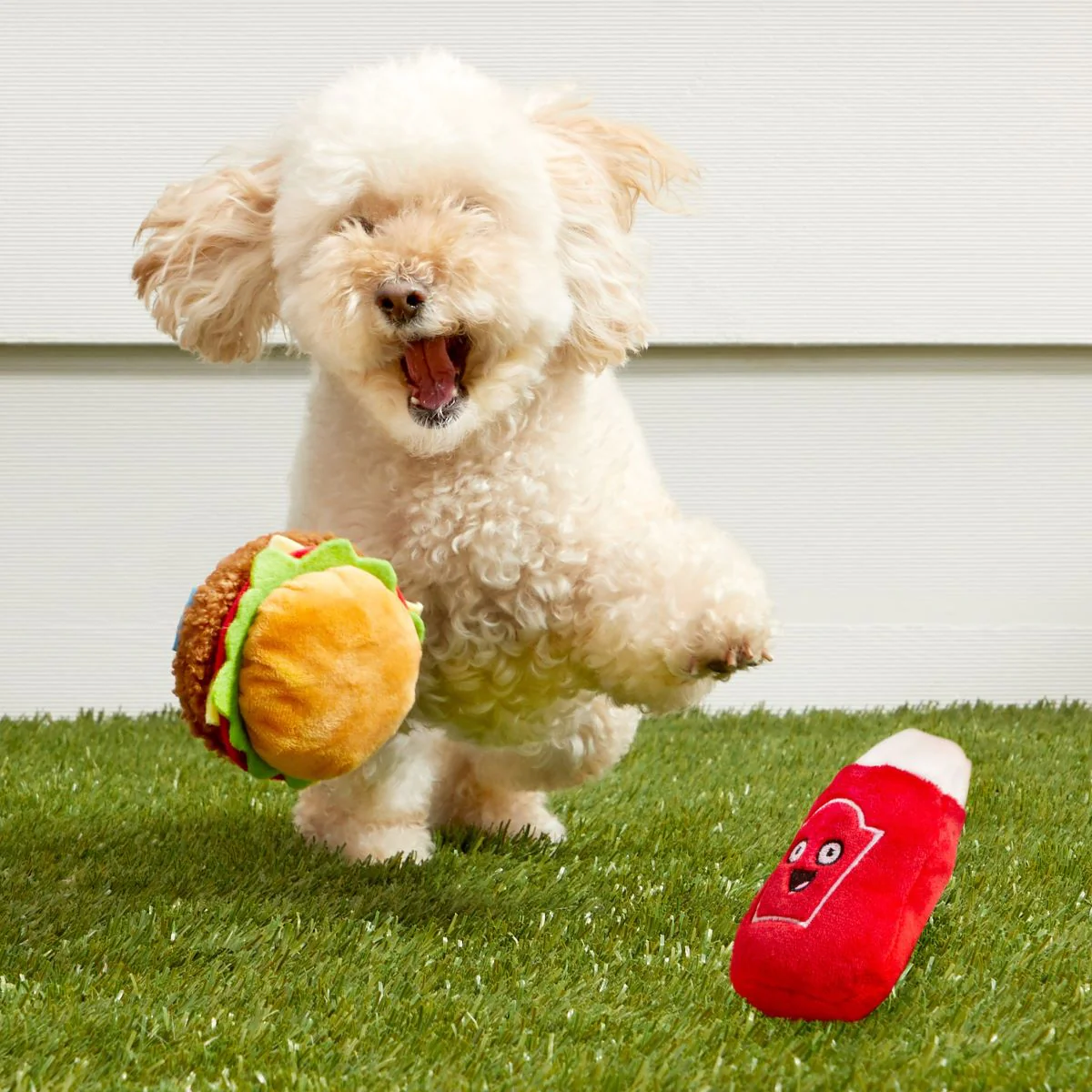 Cookout Burger and Ketchup Plush Multi-Part Dog Toy - Image 3