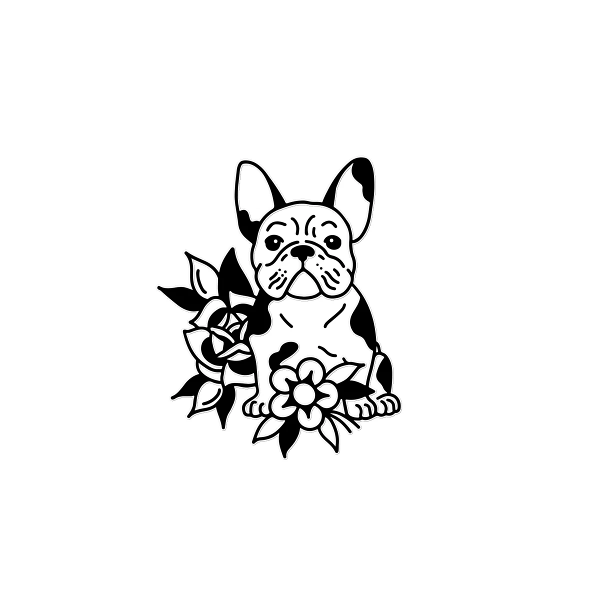 Dog Flowers Temporary Tattoo - Image 3