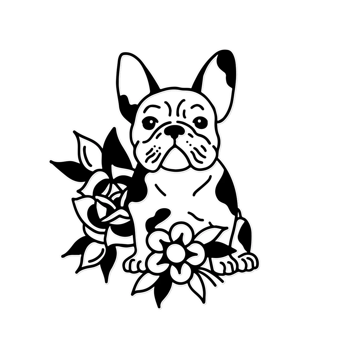 Dog Flowers Temporary Tattoo - Image 4
