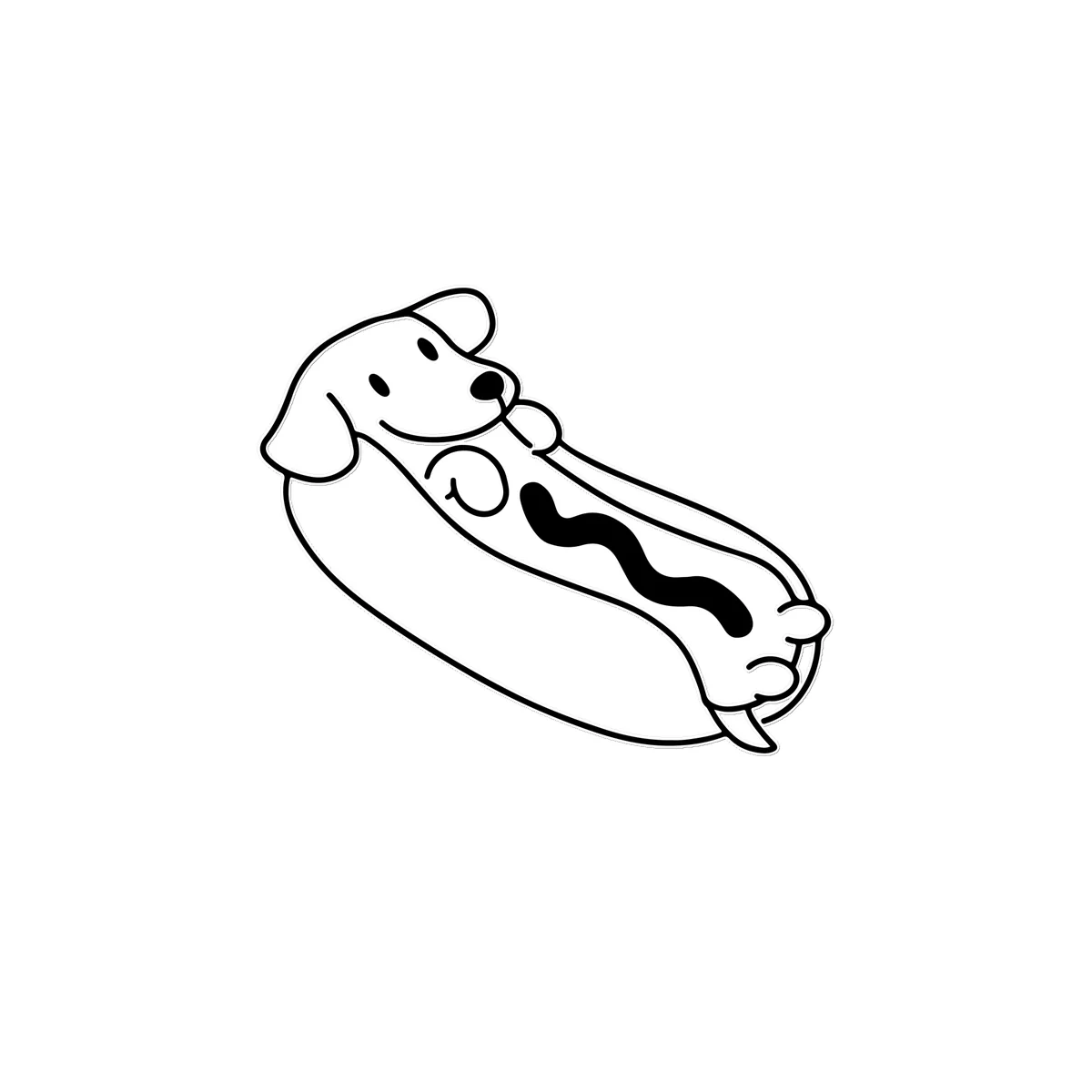 Dog in Hot Dog Temporary Tattoo - Image 3