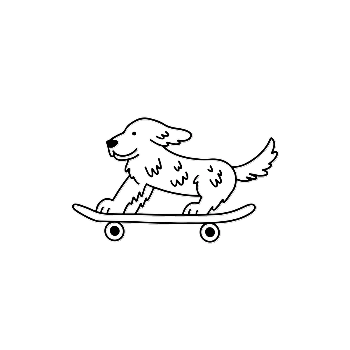 Dog on Skateboard Temporary Tattoo - Image 3