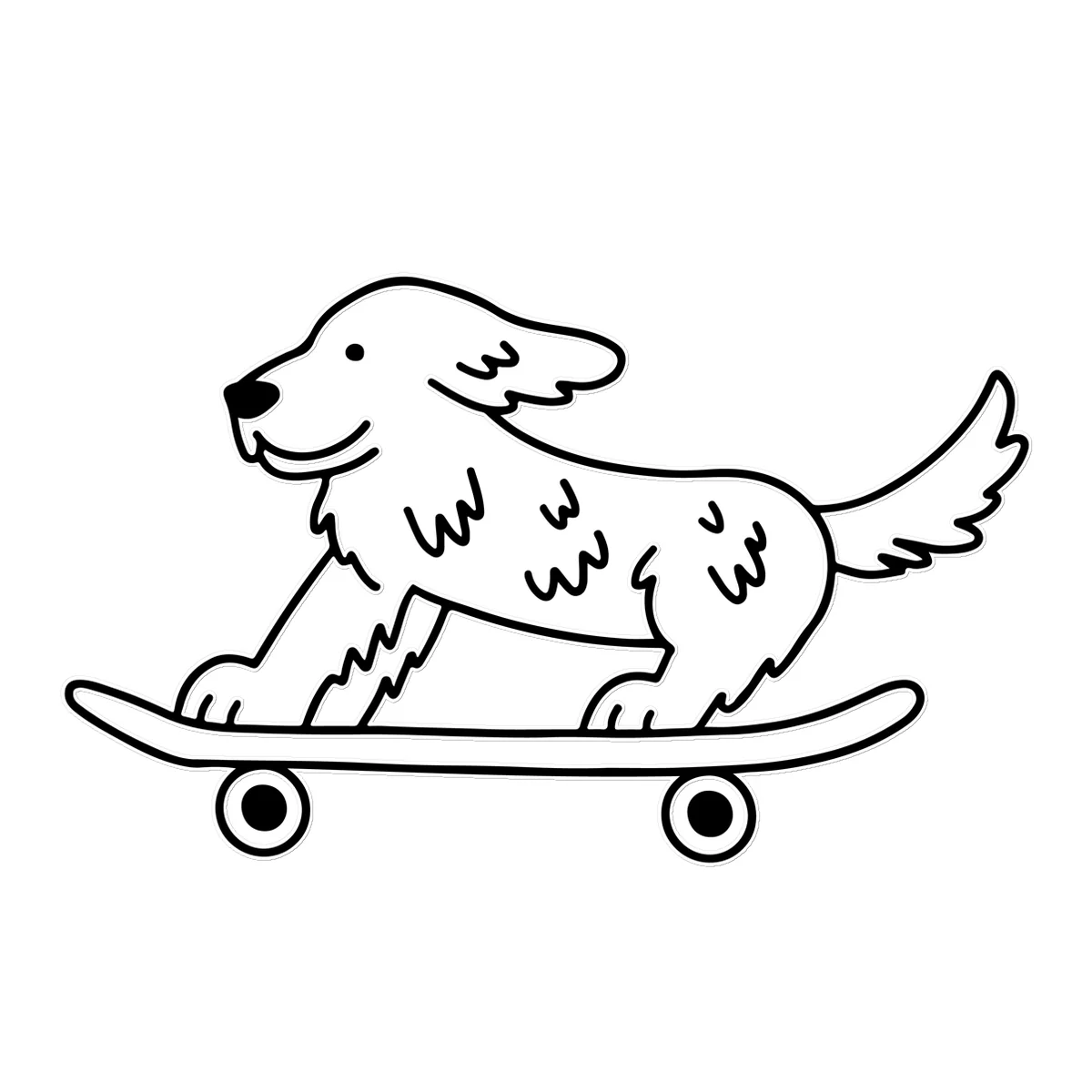 Dog on Skateboard Temporary Tattoo - Image 5