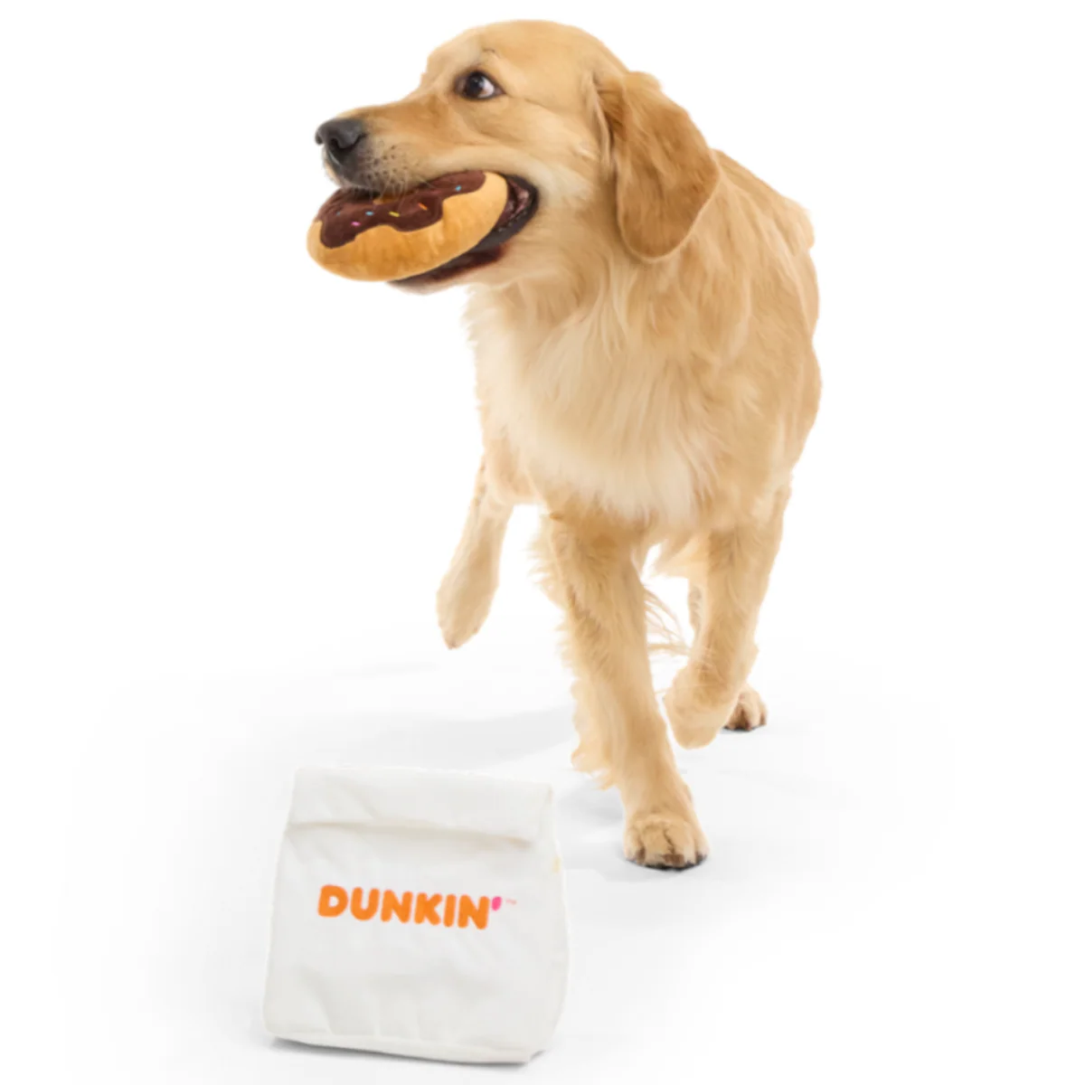 Dunkin'® Chocolate Frosted Donut Plush Multi-Part Dog Toy - Image 4