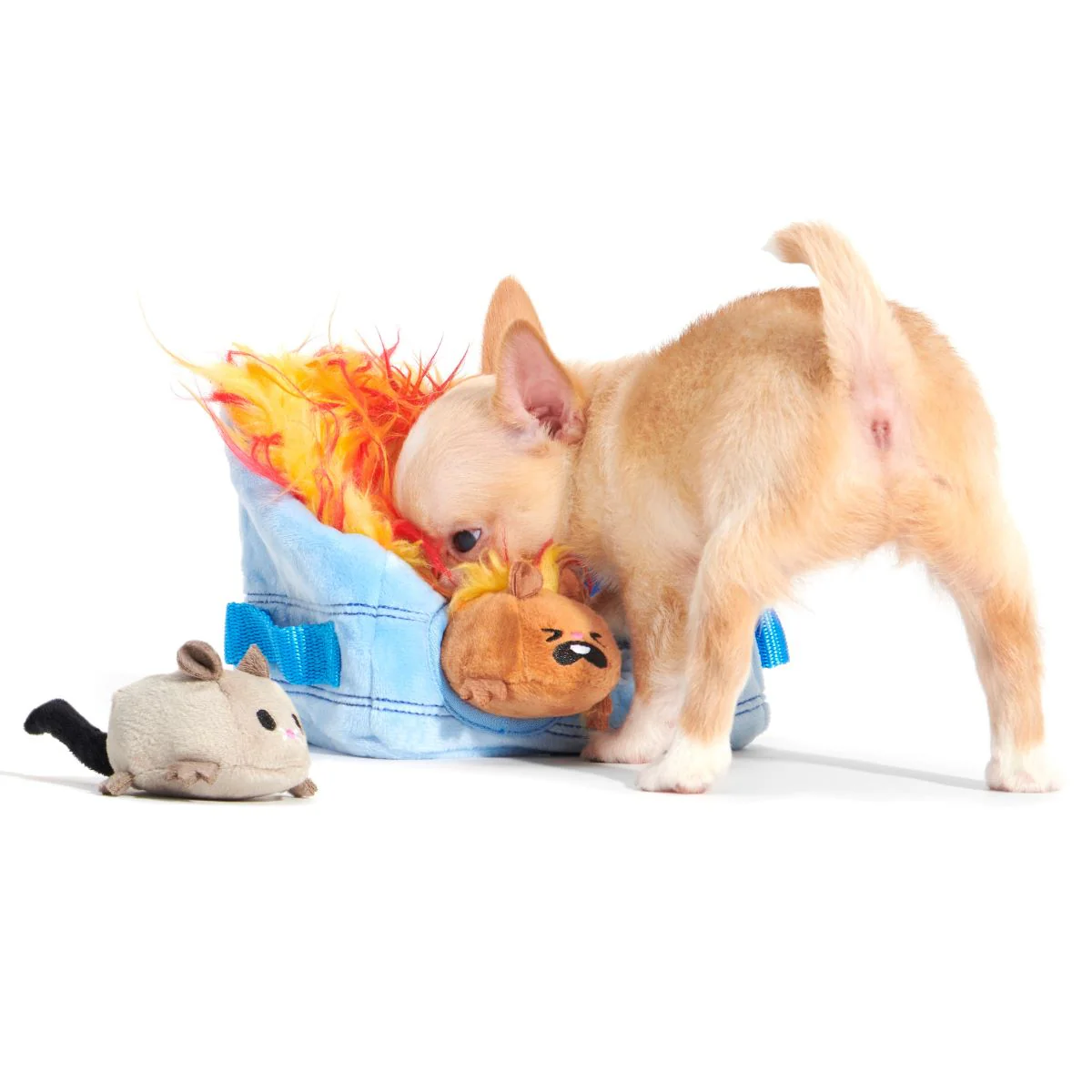 Hide n' Squeak Dumpster Fire Plush Enrichment + Multi-Part Dog Toy - Image 7
