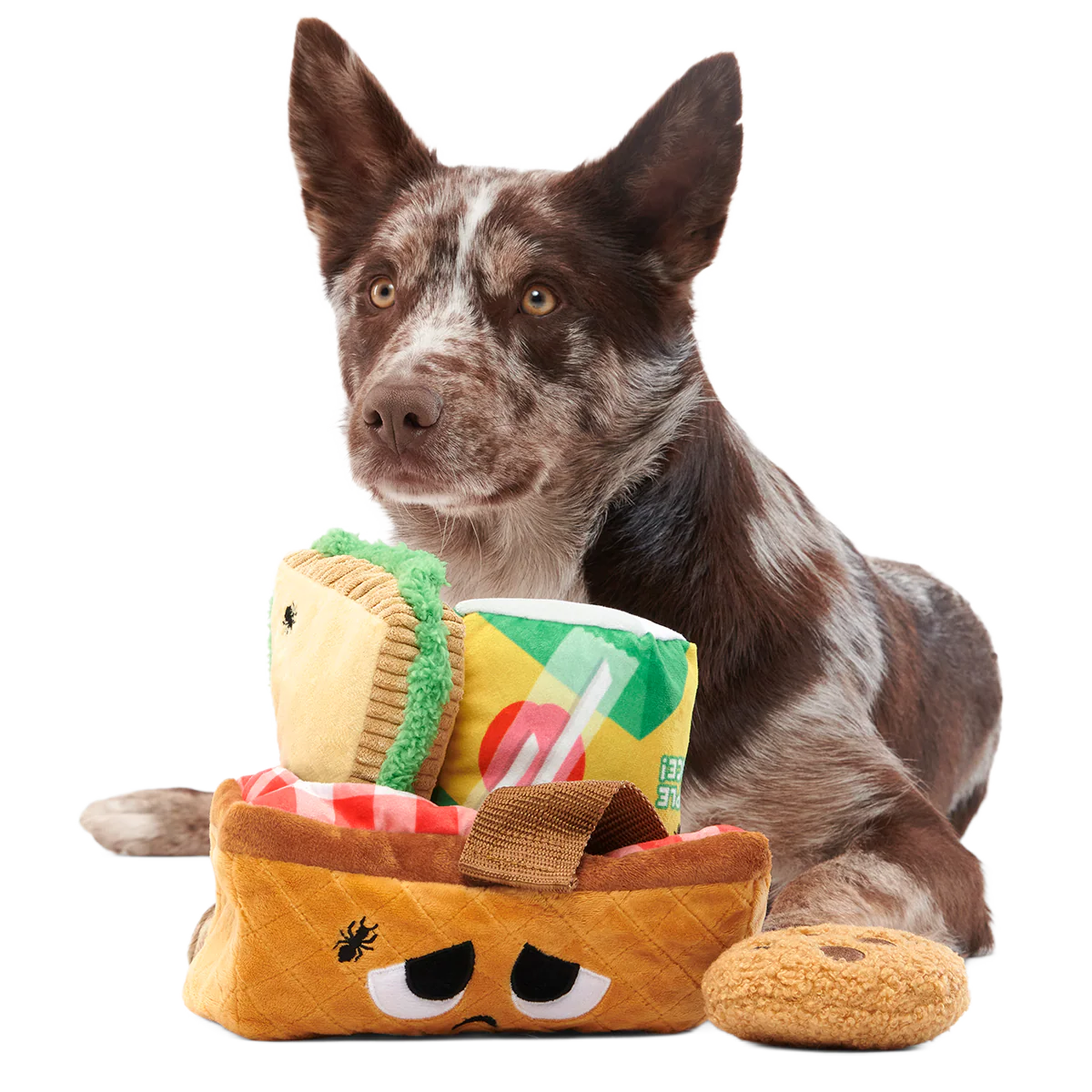 Quick Lick Picnic Plush Tug + Multi-Part + Enrichment Dog Toy - Image 4