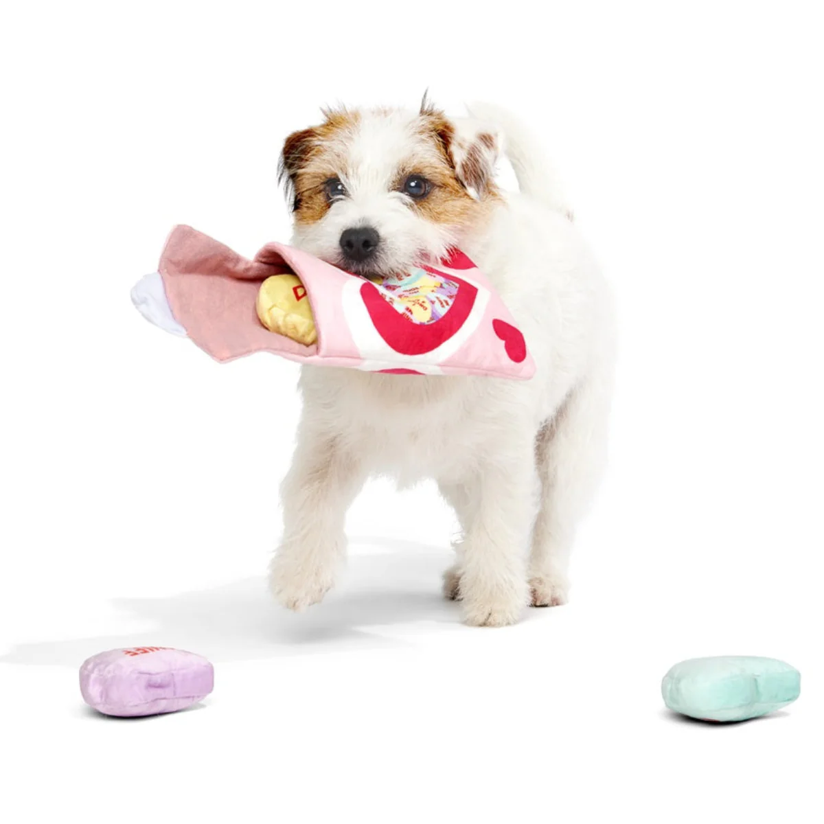 Squeak Hearts Plush Multi-Part + Enrichment Dog Toy - Image 2