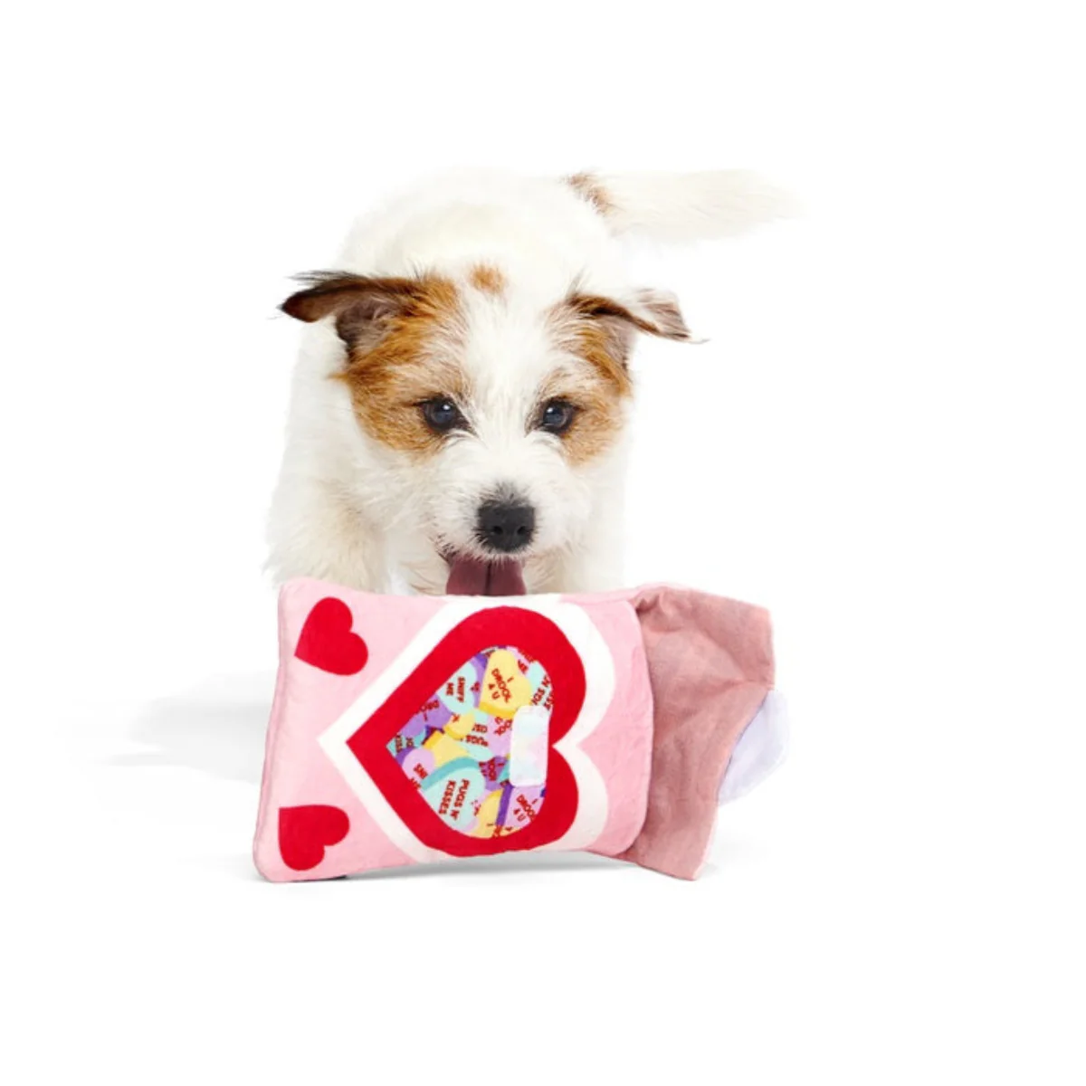 Squeak Hearts Plush Multi-Part + Enrichment Dog Toy - Image 3