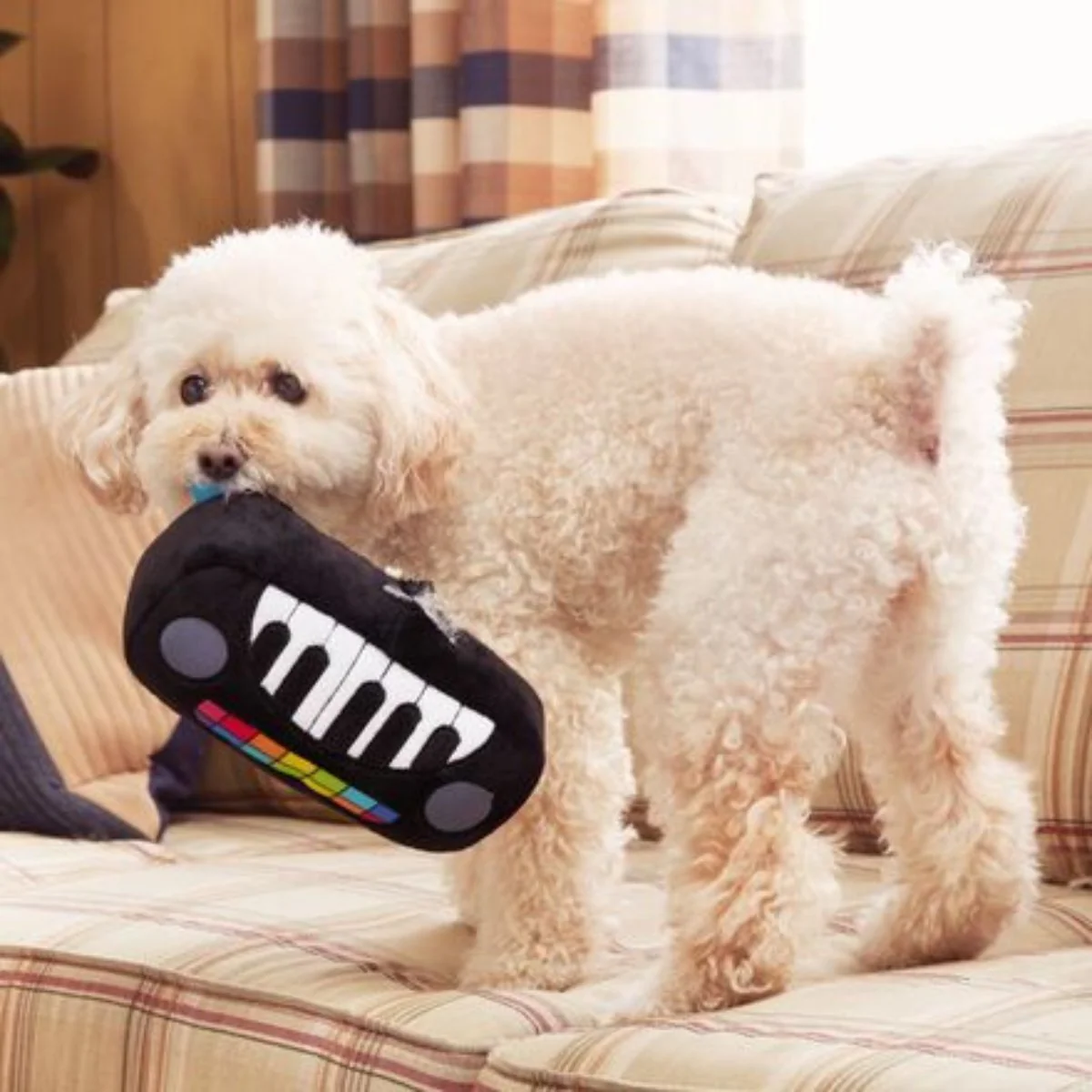Squeaky Wonder Keyboard Plush Dog Toy - Image 3