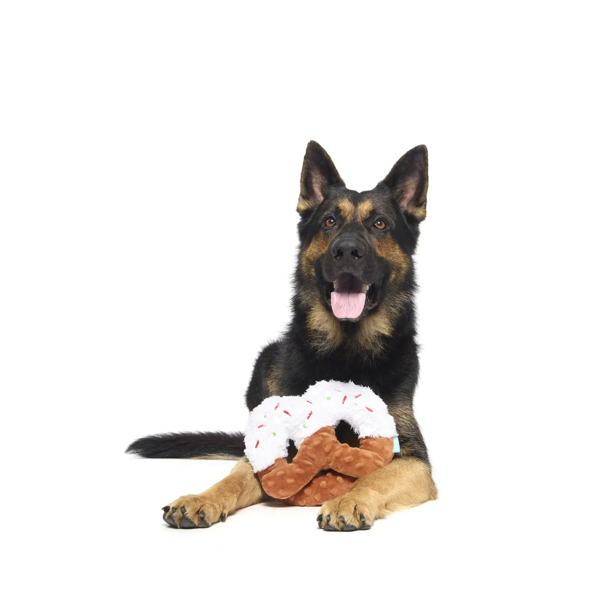 White Christmas Pretzel Plush Tug Dog Toy - Image 3